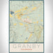 Granby Colorado Map Print Portrait Orientation in Woodblock Style With Shaded Background