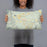Person holding 20x12 Custom Granby Colorado Map Throw Pillow in Woodblock