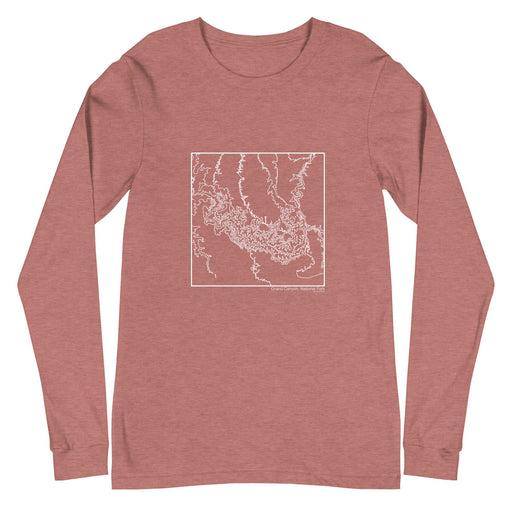 Grand Canyon National Park Topographic  Map Unisex Long-Sleeve T-shirt with City inscription in Heather Mauve