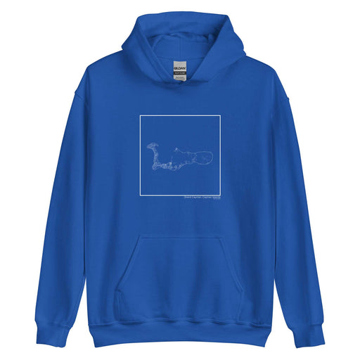 Grand Cayman Cayman Islands  Map Unisex Hoodie Sweater with City inscription in Royal Blue
