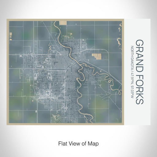 Rendered View of Grand Forks North Dakota Map on 20oz Stainless Steel Insulated Bottle with Bamboo Top with printed afternoon style map