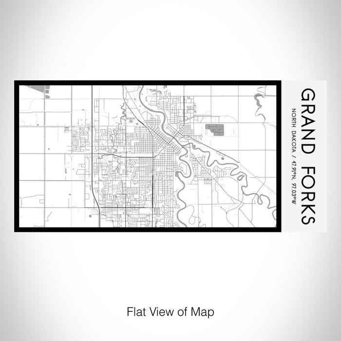 Rendered View of Grand Forks North Dakota Map on 17oz Stainless Steel Insulated Bottle with printed classic style map
