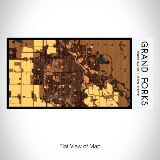 Rendered View of Grand Forks North Dakota Map on 17oz Stainless Steel Insulated Bottle with printed ember style map
