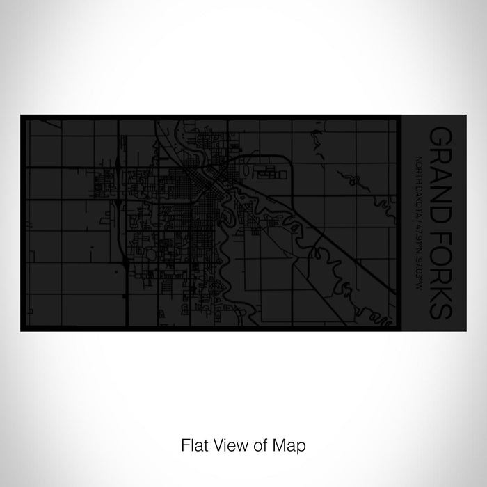 Rendered View of Grand Forks North Dakota Map on 17oz Stainless Steel Insulated Cola Bottle in Stainless in Matte Black