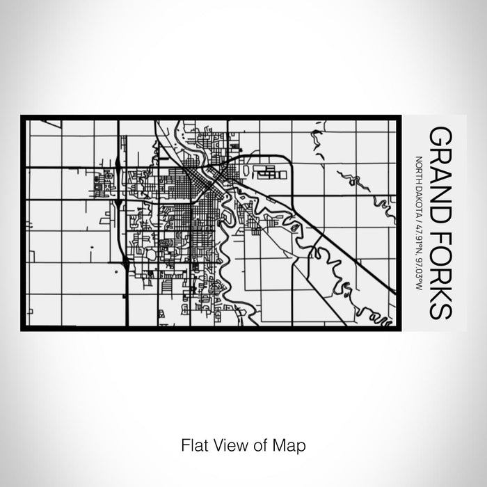 Rendered View of Grand Forks North Dakota Map on 17oz Stainless Steel Insulated Cola Bottle in Stainless in Matte White