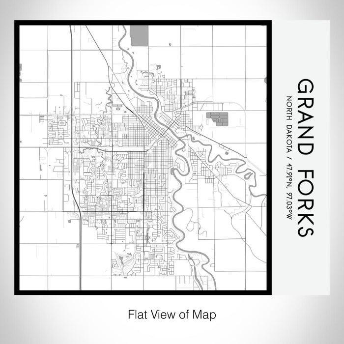 Rendered View of Grand Forks North Dakota Map on 17oz Stainless Steel Insulated Tumbler in Classic Map Style