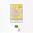 12x18 Grand Island Nebraska Map Print Portrait Orientation in Woodblock Style With Small Cactus Plant in White Planter