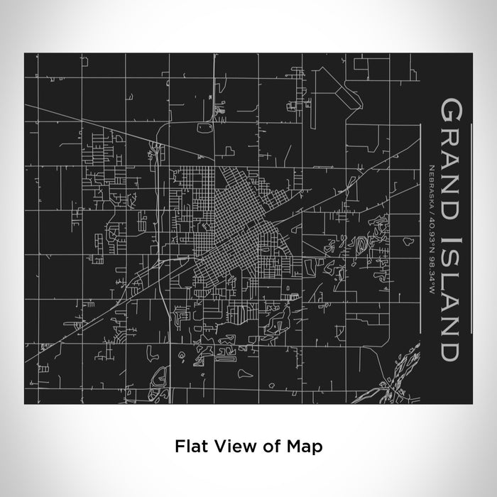 Rendered View of Grand Island Nebraska Map Engraving on 20oz Stainless Steel Insulated Bottle with Bamboo Top in Black