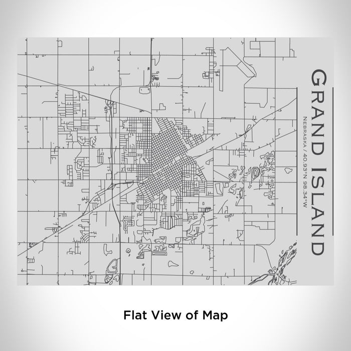 Rendered View of Grand Island Nebraska Map Engraving on 20oz Stainless Steel Insulated Bottle with Bamboo Top