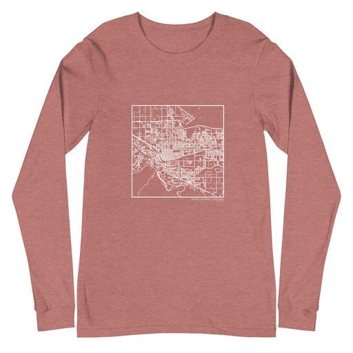 Grand Junction Colorado  Map Unisex Long-Sleeve T-shirt with City inscription in Heather Mauve