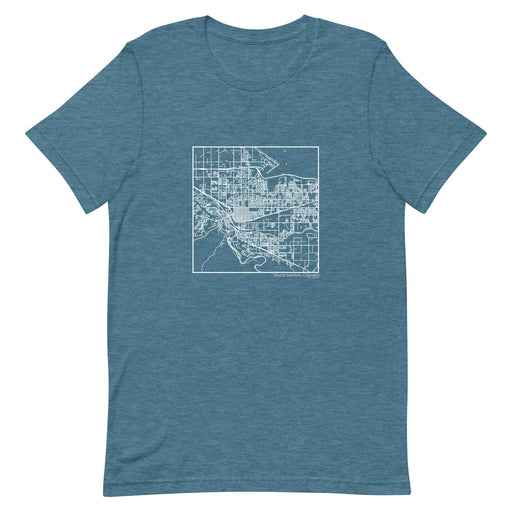 Grand Junction Colorado  Map Unisex T-Shirt with City inscription in Heather Teal