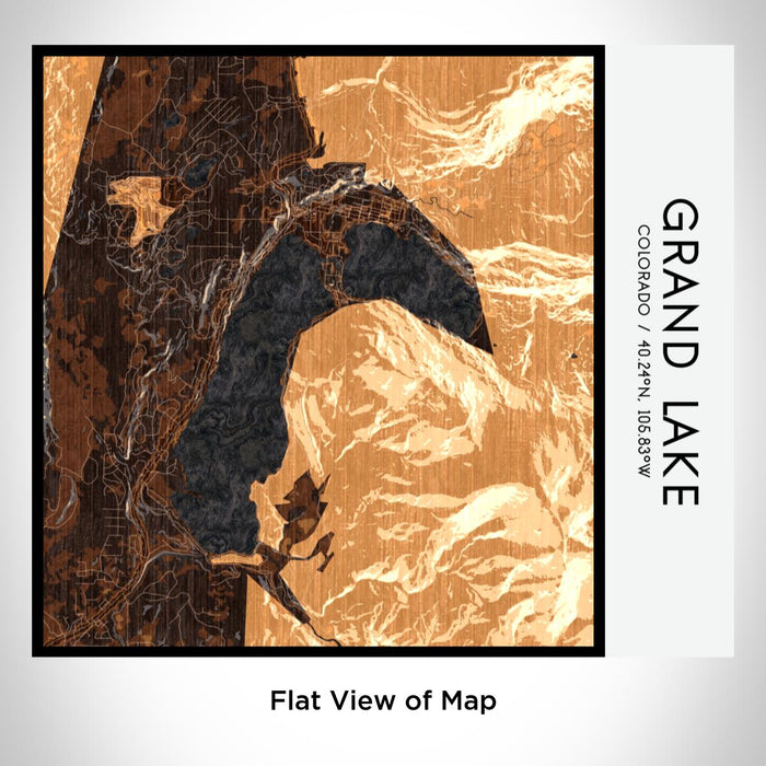 Rendered View of Grand Lake Colorado Map on 17oz Stainless Steel Insulated Tumbler in Ember Map Style