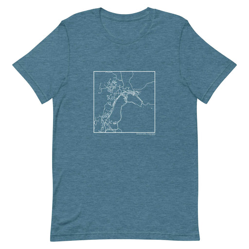 Grand Lake Colorado  Map Unisex T-Shirt with City inscription in Heather Teal