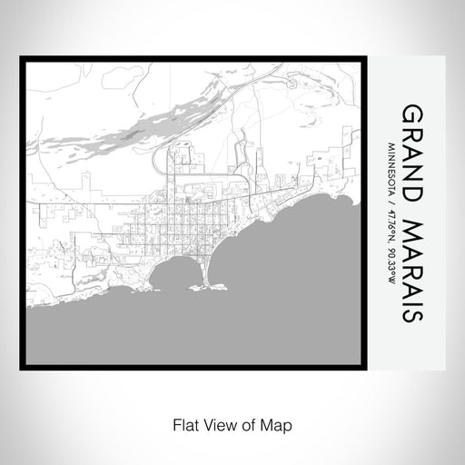 Rendered View of Grand Marais Minnesota Map on 20oz Stainless Steel Insulated Bottle with Bamboo Top with printed classic style map