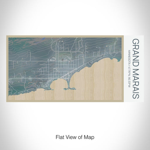 Rendered View of Grand Marais Minnesota Map on 17oz Stainless Steel Insulated Bottle with printed afternoon style map
