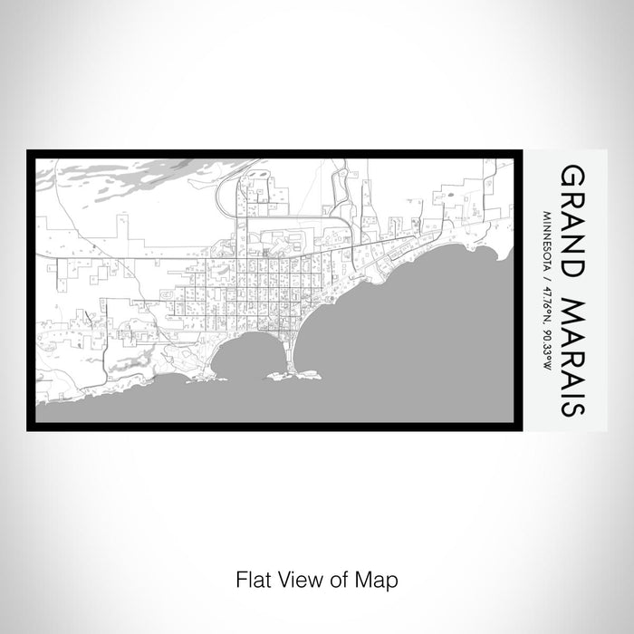 Rendered View of Grand Marais Minnesota Map on 17oz Stainless Steel Insulated Bottle with printed classic style map