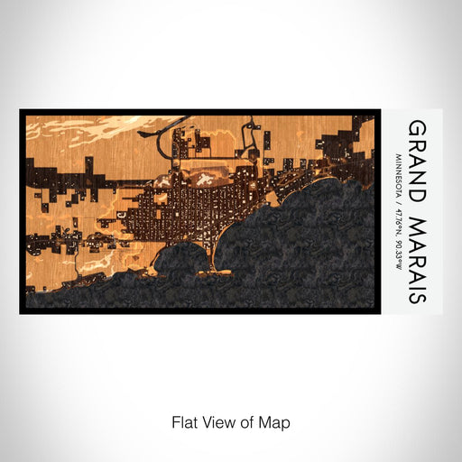 Rendered View of Grand Marais Minnesota Map on 17oz Stainless Steel Insulated Bottle with printed ember style map
