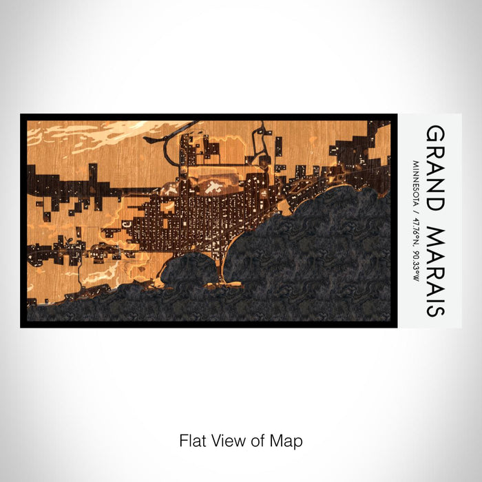 Rendered View of Grand Marais Minnesota Map on 17oz Stainless Steel Insulated Bottle with printed ember style map