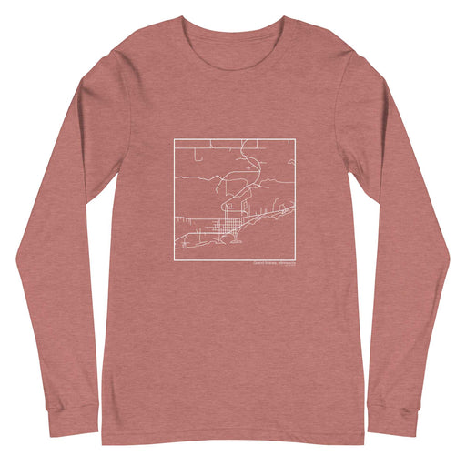 Grand Marais Minnesota  Map Unisex Long-Sleeve T-shirt with City inscription in Heather Mauve
