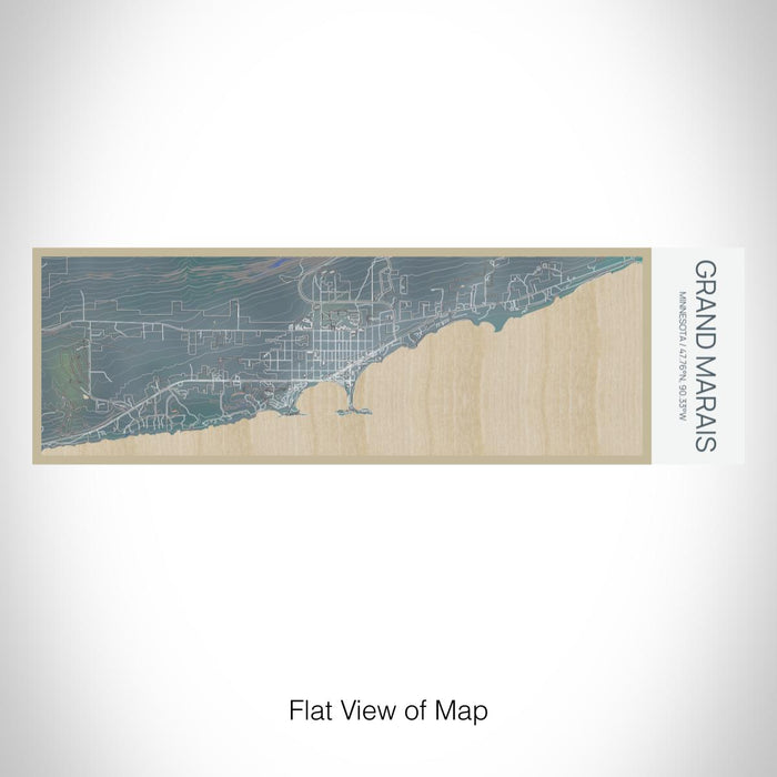 Rendered View of Grand Marais Minnesota Map on 10oz Stainless Steel Insulated Cup in Afternoon with Sliding Lid