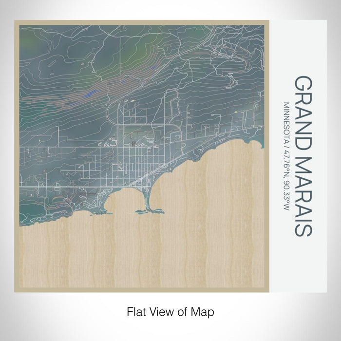 Rendered View of Grand Marais Minnesota Map on 17oz Stainless Steel Insulated Tumbler in Afternoon Map Style