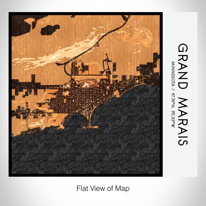 Rendered View of Grand Marais Minnesota Map on 17oz Stainless Steel Insulated Tumbler in Ember Map Style