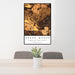 24x36 Grand Mound Washington Map Print Portrait Orientation in Ember Style Behind 2 Chairs Table and Potted Plant