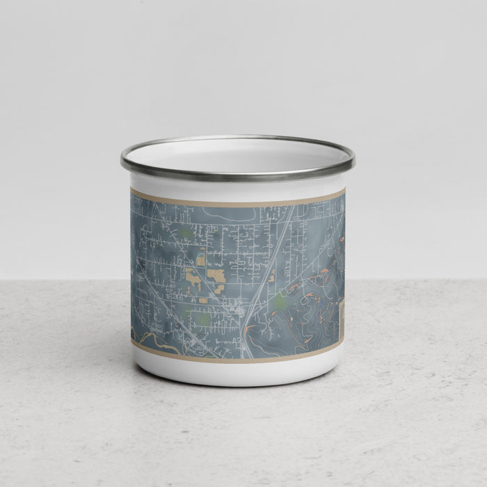 Front View Custom Grand Mound Washington Map Enamel Mug in Afternoon