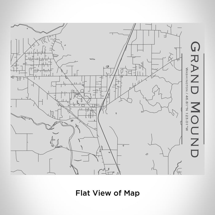 Rendered View of Grand Mound Washington Map Engraving on 20oz Stainless Steel Insulated Bottle with Bamboo Top