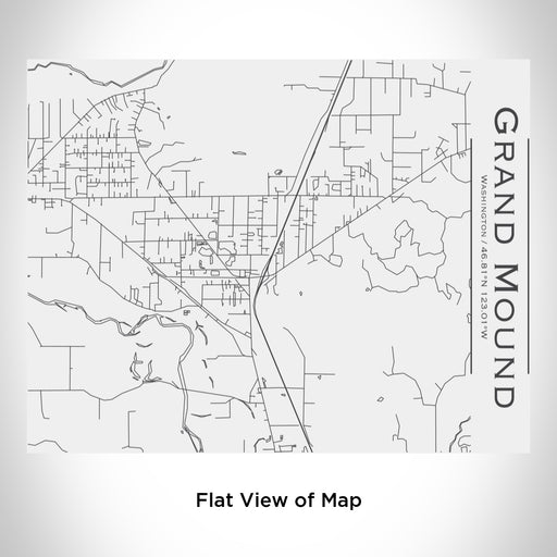 Rendered View of Grand Mound Washington Map Engraving on 20oz Stainless Steel Insulated Bottle with Bamboo Top in White