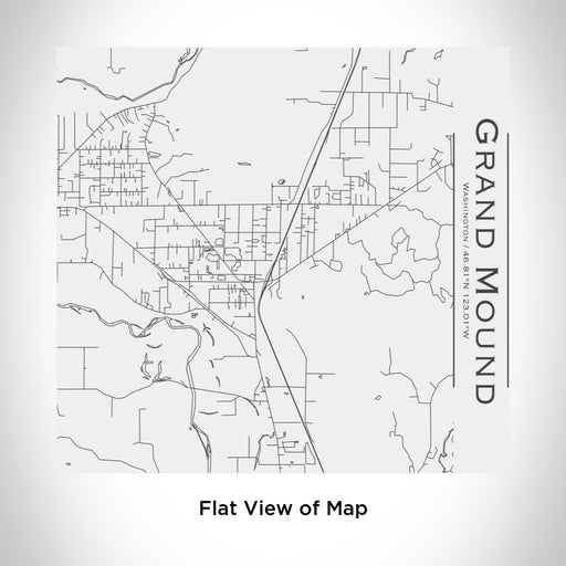 Rendered View of Grand Mound Washington Map Engraving on 17oz Stainless Steel Insulated Tumbler in White