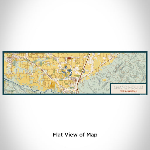 Flat View of Map Custom Grand Mound Washington Map Enamel Mug in Woodblock