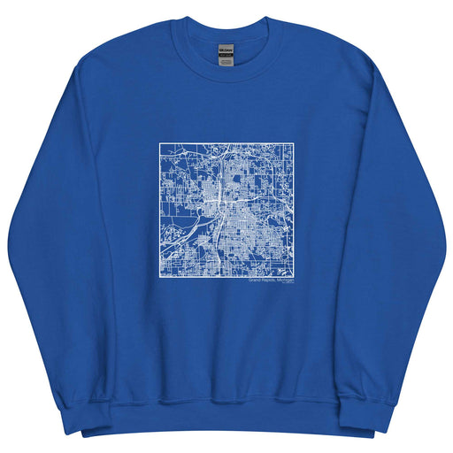 Grand Rapids Michigan  Map Unisex Crewneck Sweater with City inscription in Royal Blue