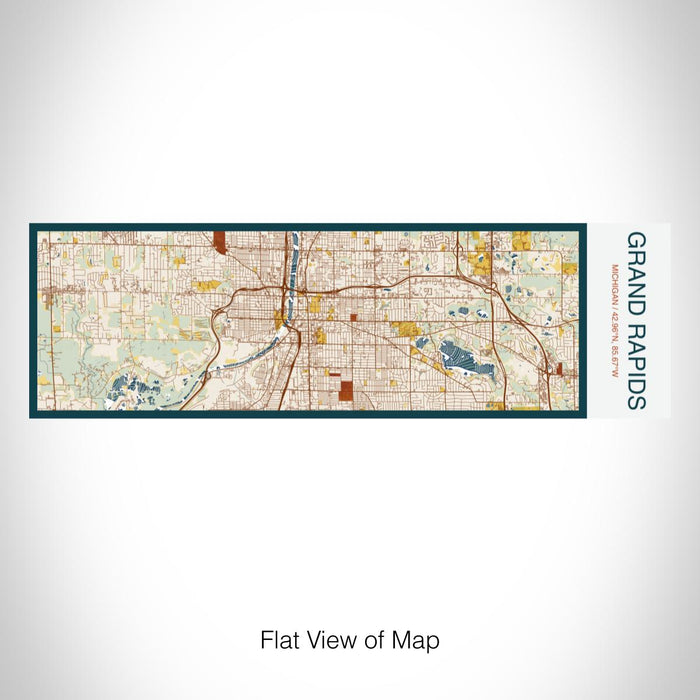 Rendered View of Grand Rapids Michigan Map on 10oz Stainless Steel Insulated Cup in Woodblock with Sliding Lid