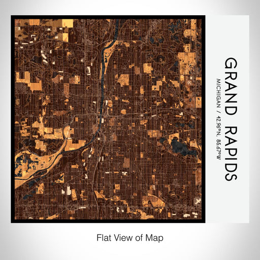 Rendered View of Grand Rapids Michigan Map on 17oz Stainless Steel Insulated Tumbler in Ember Map Style