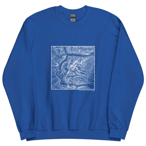 Grand Teton National Park Topographic  Map Unisex Crewneck Sweater with City inscription in Royal Blue