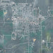 Grangeville Idaho Map Print in Afternoon Style Zoomed In Close Up Showing Details