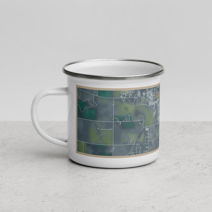 Left View Custom Grangeville Idaho Map Enamel Mug in Afternoon