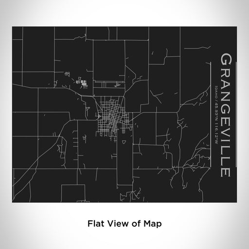 Rendered View of Grangeville Idaho Map Engraving on 20oz Stainless Steel Insulated Bottle with Bamboo Top in Black