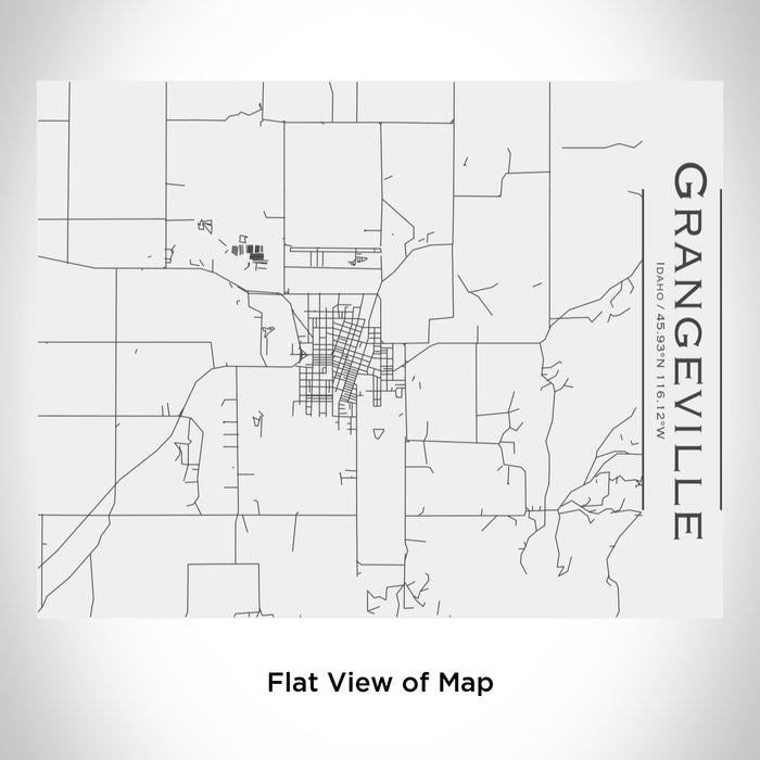 Rendered View of Grangeville Idaho Map Engraving on 20oz Stainless Steel Insulated Bottle with Bamboo Top in White