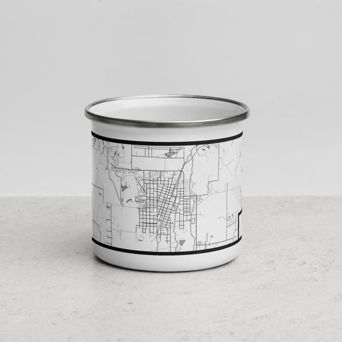 Front View Custom Grangeville Idaho Map Enamel Mug in Classic