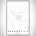 Grangeville Idaho Map Print Portrait Orientation in Classic Style With Shaded Background