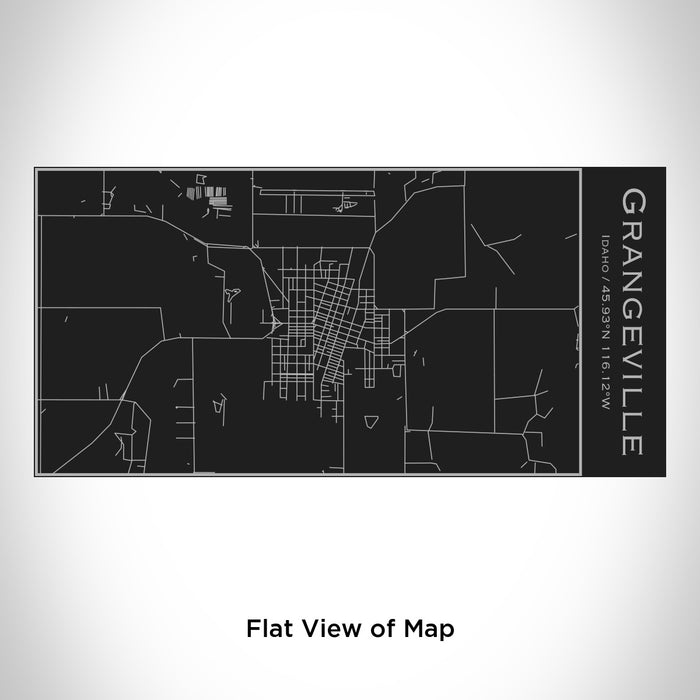 Rendered View of Grangeville Idaho Map Engraving on 17oz Stainless Steel Insulated Cola Bottle in Black