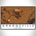 Grangeville Idaho Map Print Landscape Orientation in Ember Style With Shaded Background