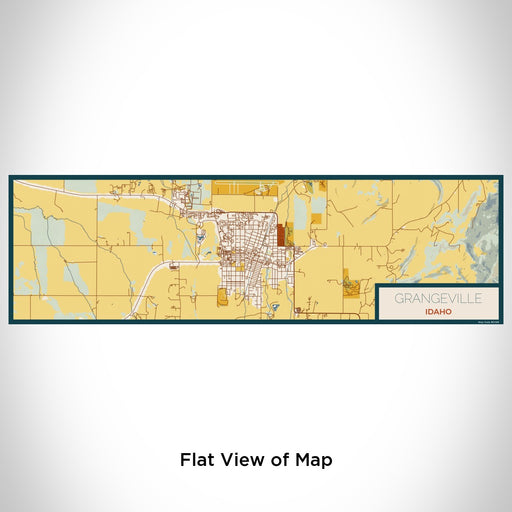 Flat View of Map Custom Grangeville Idaho Map Enamel Mug in Woodblock