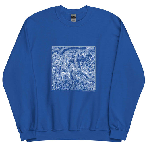 Granite Peak Montana Topographic  Map Unisex Crewneck Sweater with City inscription in Royal Blue