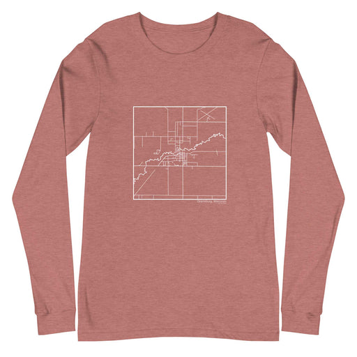 Grantsburg Wisconsin  Map Unisex Long-Sleeve T-shirt with City inscription in Heather Mauve