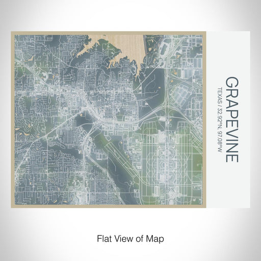 Rendered View of Grapevine Texas Map on 20oz Stainless Steel Insulated Bottle with Bamboo Top with printed afternoon style map