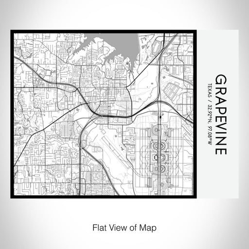 Rendered View of Grapevine Texas Map on 20oz Stainless Steel Insulated Bottle with Bamboo Top with printed classic style map