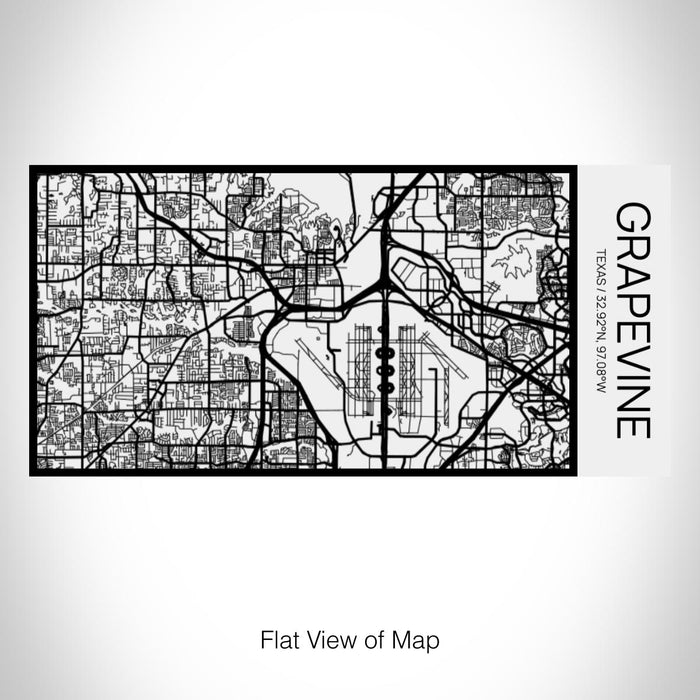 Rendered View of Grapevine Texas Map on 17oz Stainless Steel Insulated Cola Bottle in Stainless in Matte White